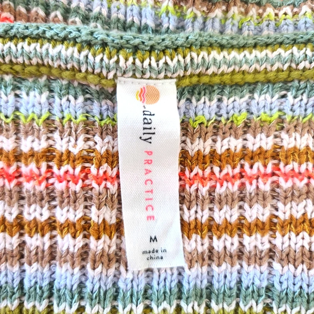 Anthropologie Daily Practice Knit Lounge Multicolor Beachy Top Size Medium - Picture 6 of 11